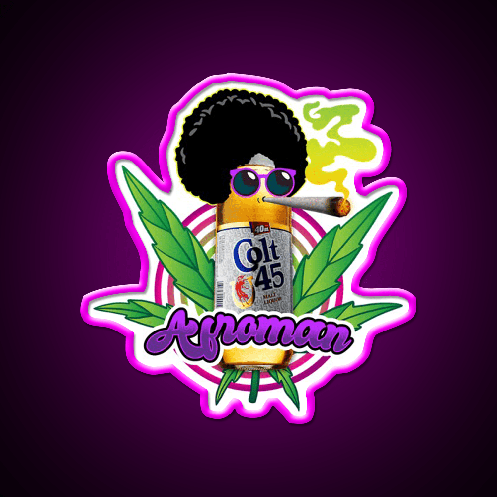 Afroman Crazy Rap 420 Weed Hemp Inspired Green Leaf Led Neon Sign Rgb Color - Shineneon