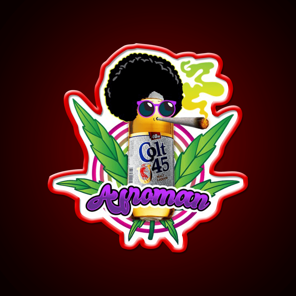 Afroman Crazy Rap 420 Weed Hemp Inspired Green Leaf Led Neon Sign Rgb Color - Shineneon