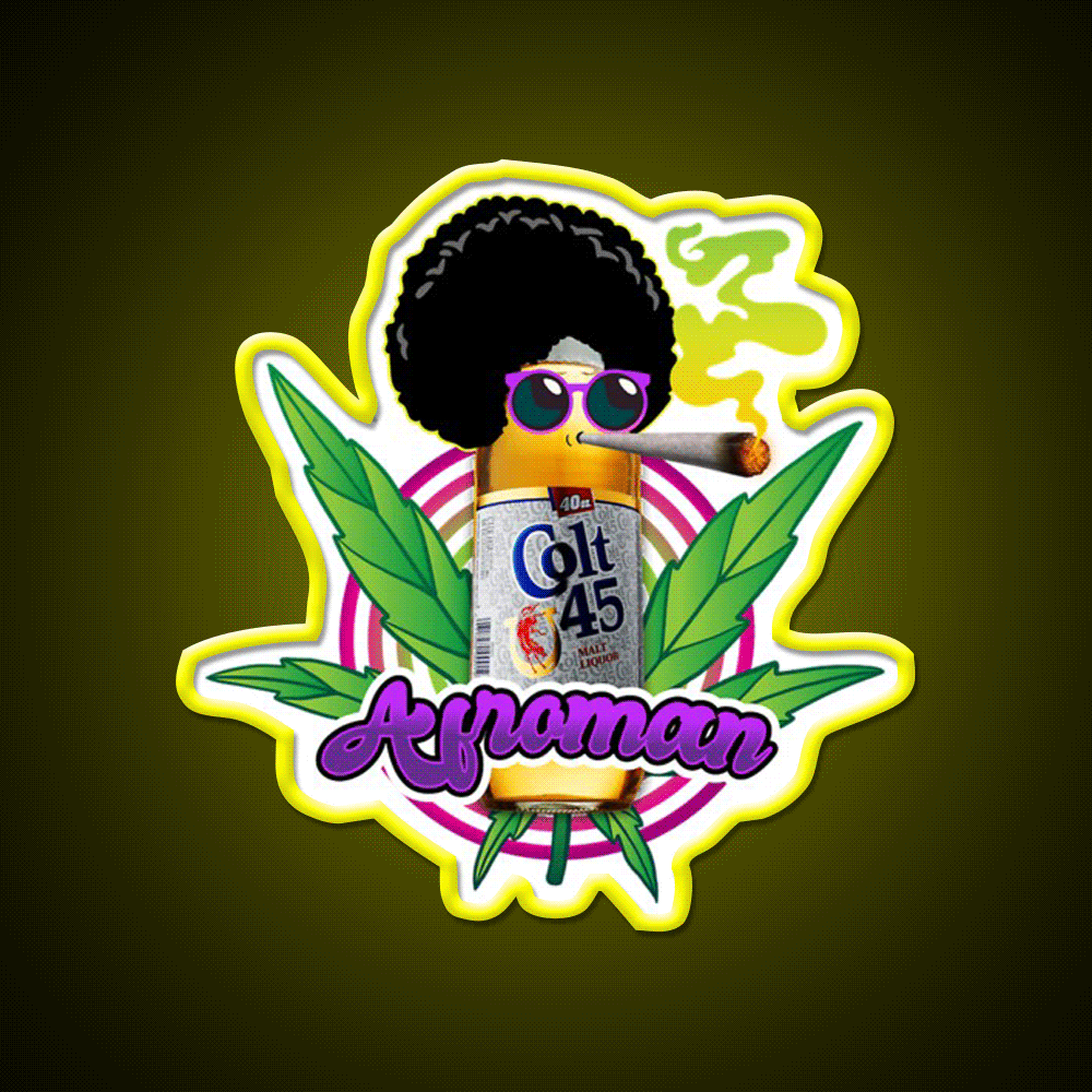 Afroman Crazy Rap 420 Weed Hemp Inspired Green Leaf Led Neon Sign Rgb Color