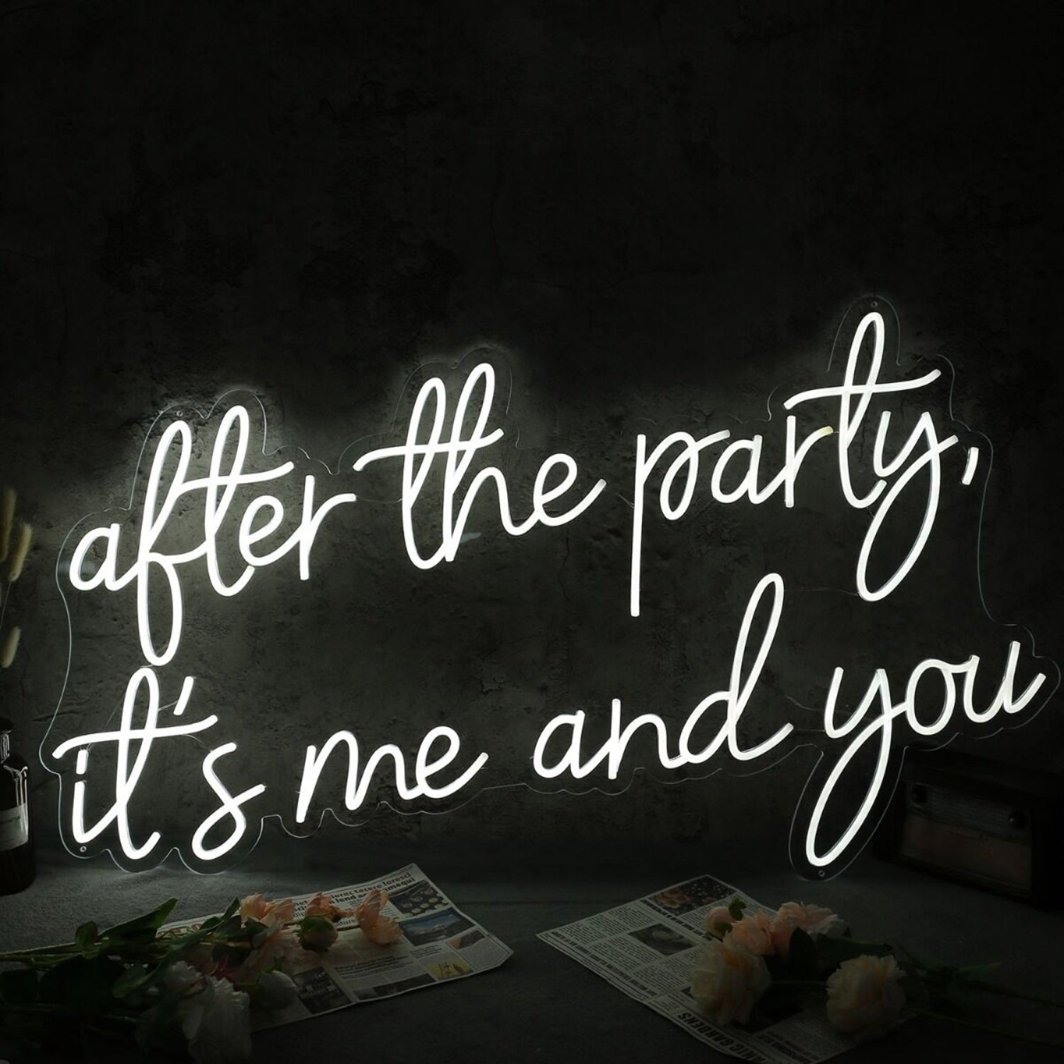 After The Party It Is Me And You White Neon Sign | Shineneon