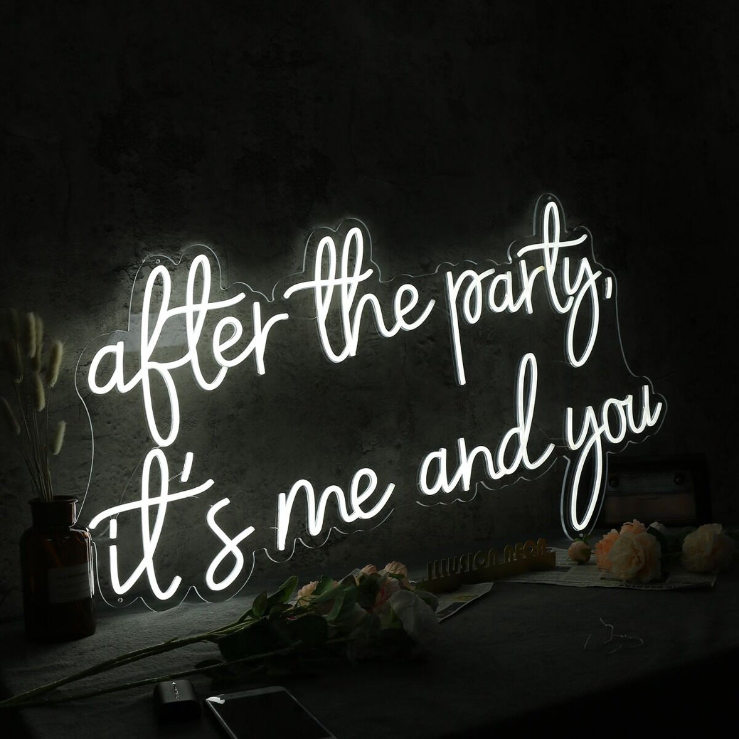 After The Party It Is Me And You White Neon Sign | Shineneon