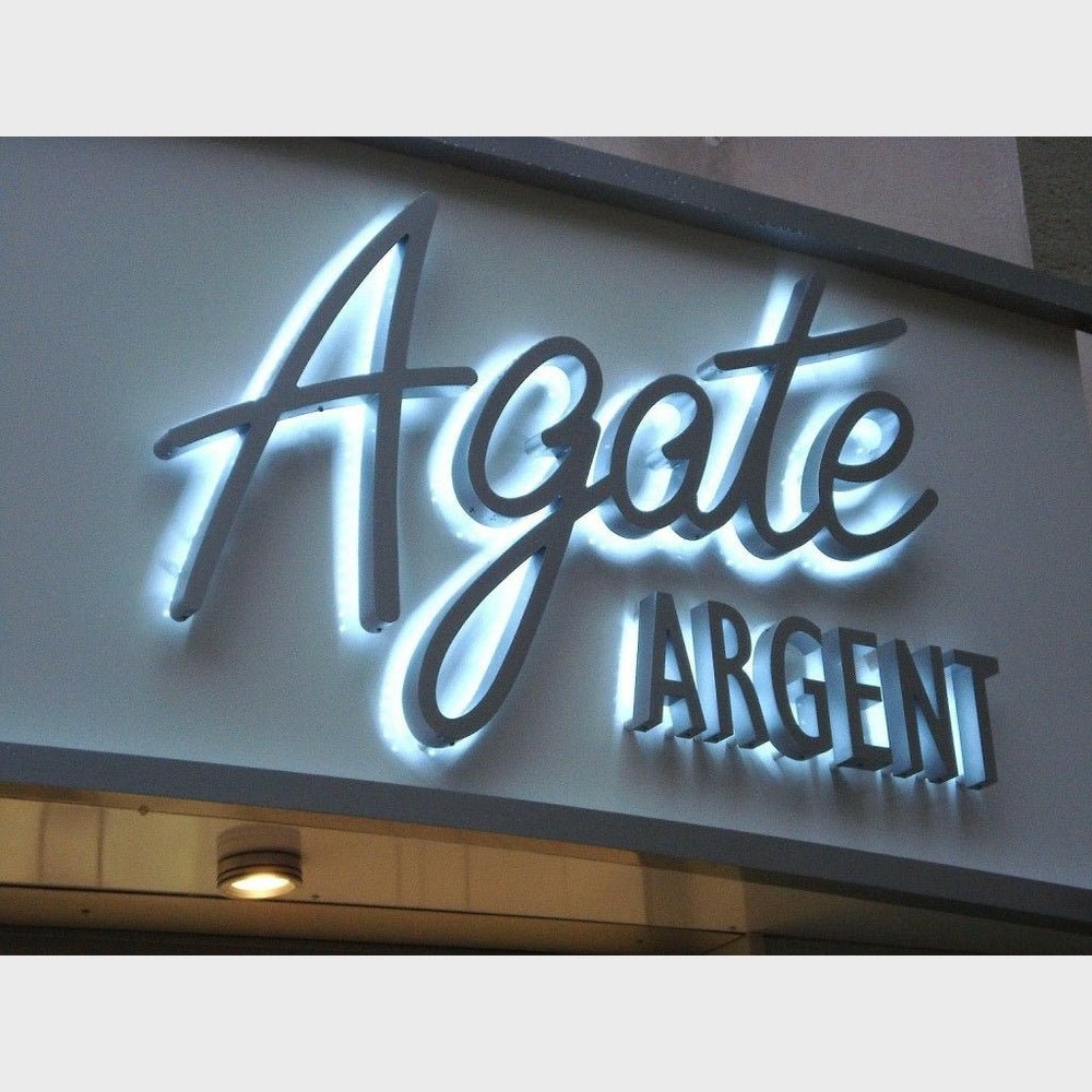 Agate Argent 3D Backlit Channel Letters Led Light Sign - Shineneon