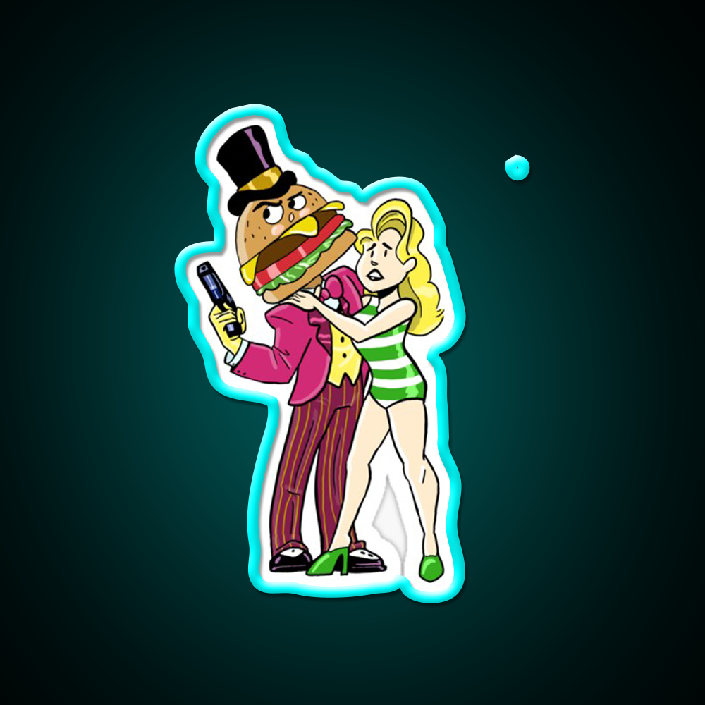 Agent Mccheese Fast Food Led Neon Sign For Burger Place Rgb Color