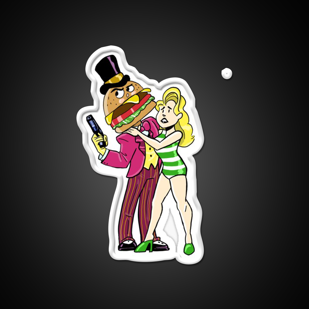 Agent Mccheese Fast Food Led Neon Sign For Burger Place Rgb Color