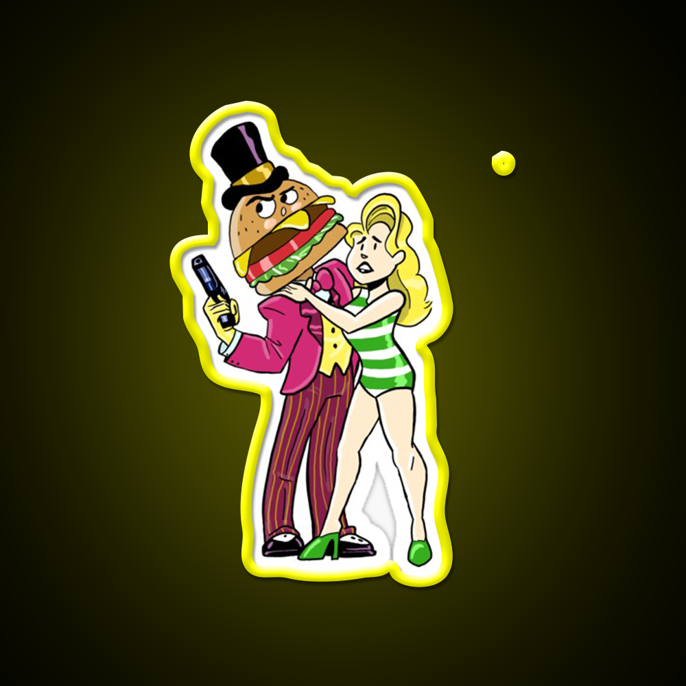 Agent Mccheese Fast Food Led Neon Sign For Burger Place Rgb Color