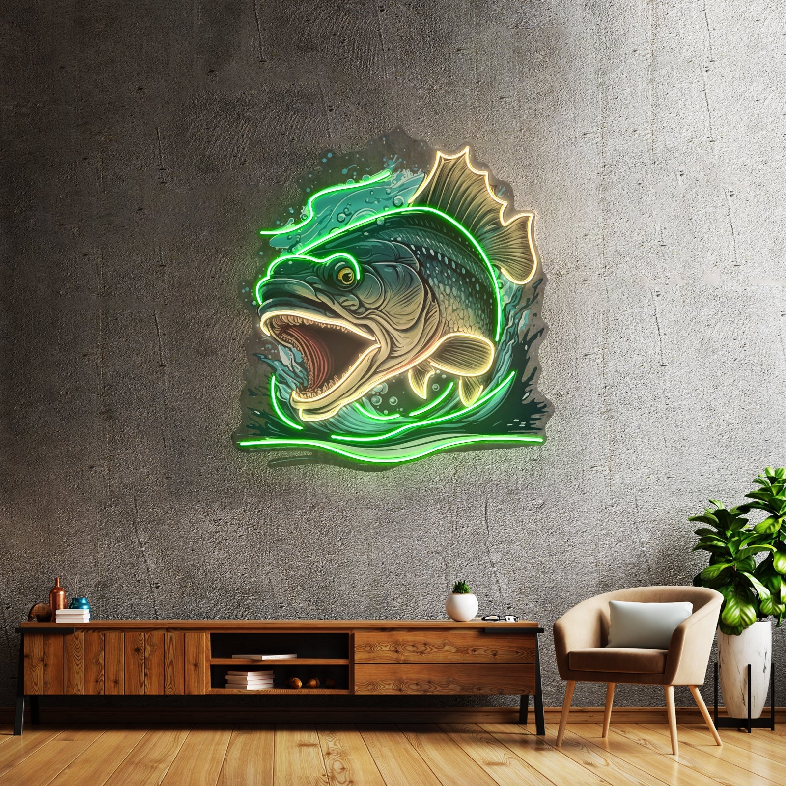 Aggressive Fish Counterattack Led Neon Sign Light Custom Led Signs - Shineneon