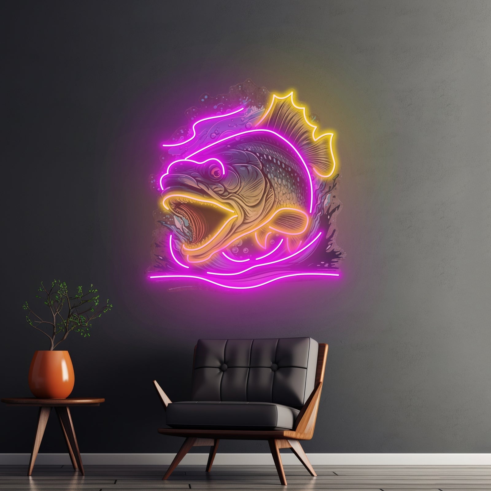 Aggressive Fish Counterattack Led Neon Sign Light Custom Led Signs - Shineneon