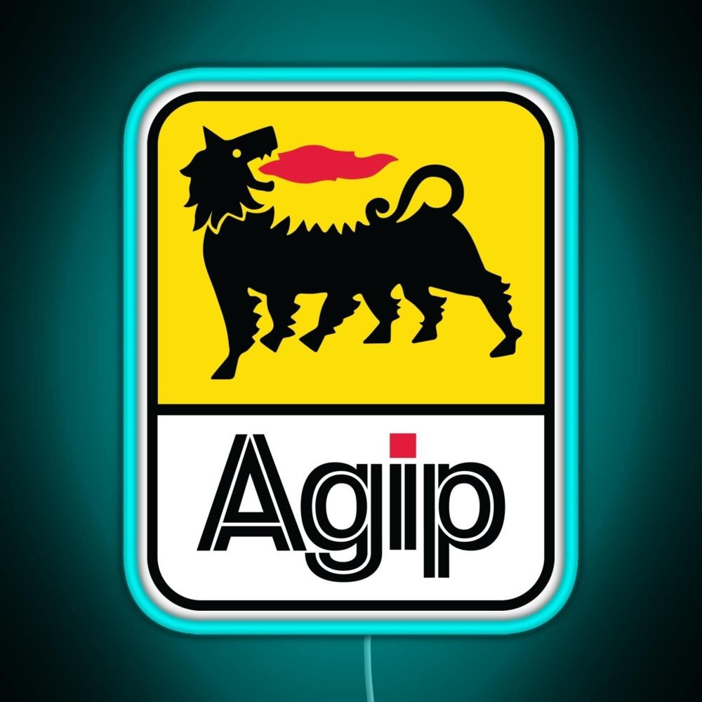 Agip Lubricants Logo 1968 1998 Rgb Led Neon Sign Pop Wall Art - Shineneon