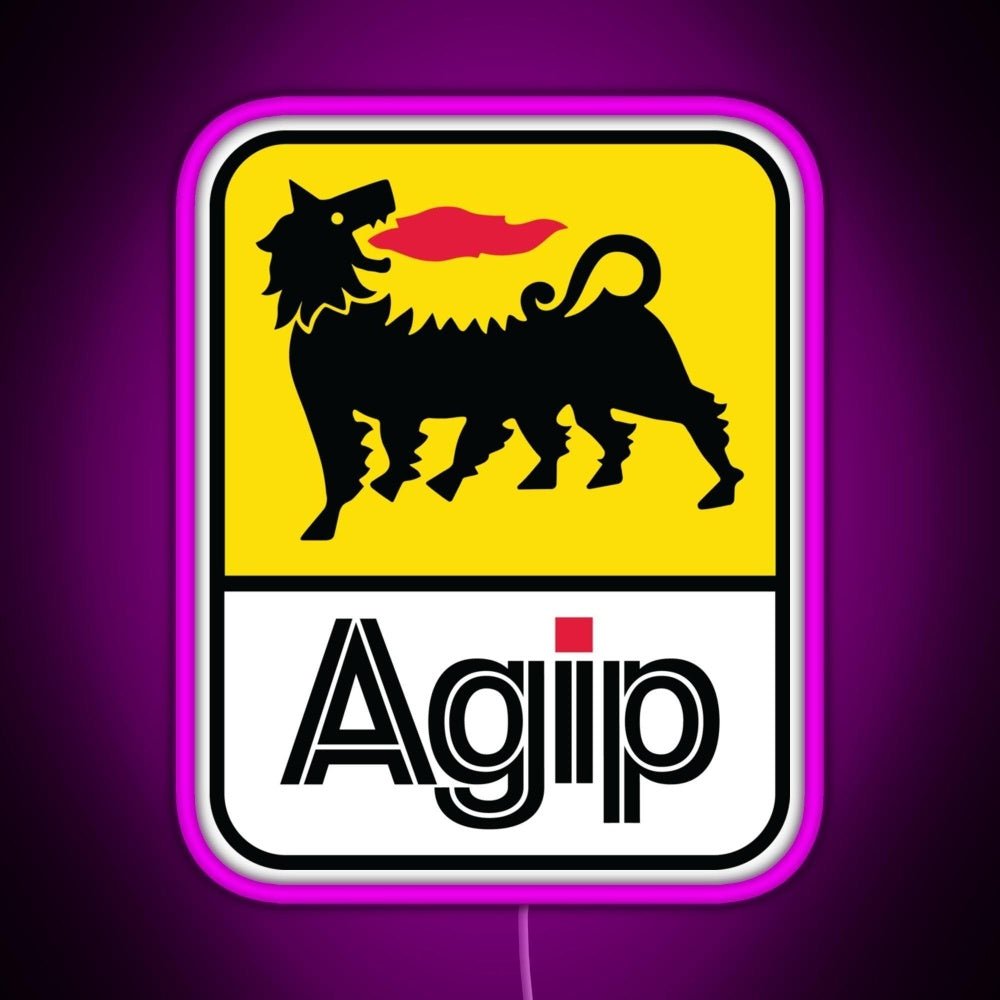 Agip Lubricants Logo 1968 1998 Rgb Led Neon Sign Pop Wall Art - Shineneon