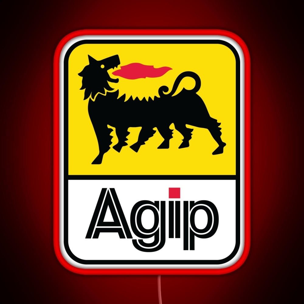 Agip Lubricants Logo 1968 1998 Rgb Led Neon Sign Pop Wall Art - Shineneon