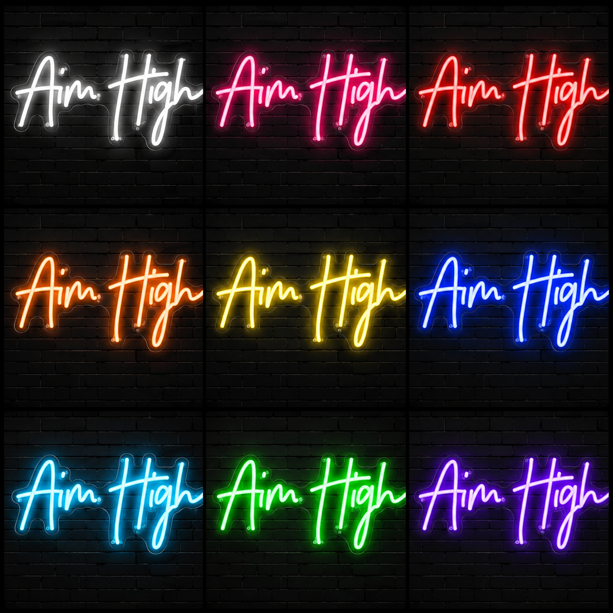 Aim High Is Wall Decor LED Neon Sign - 05 Color Grid