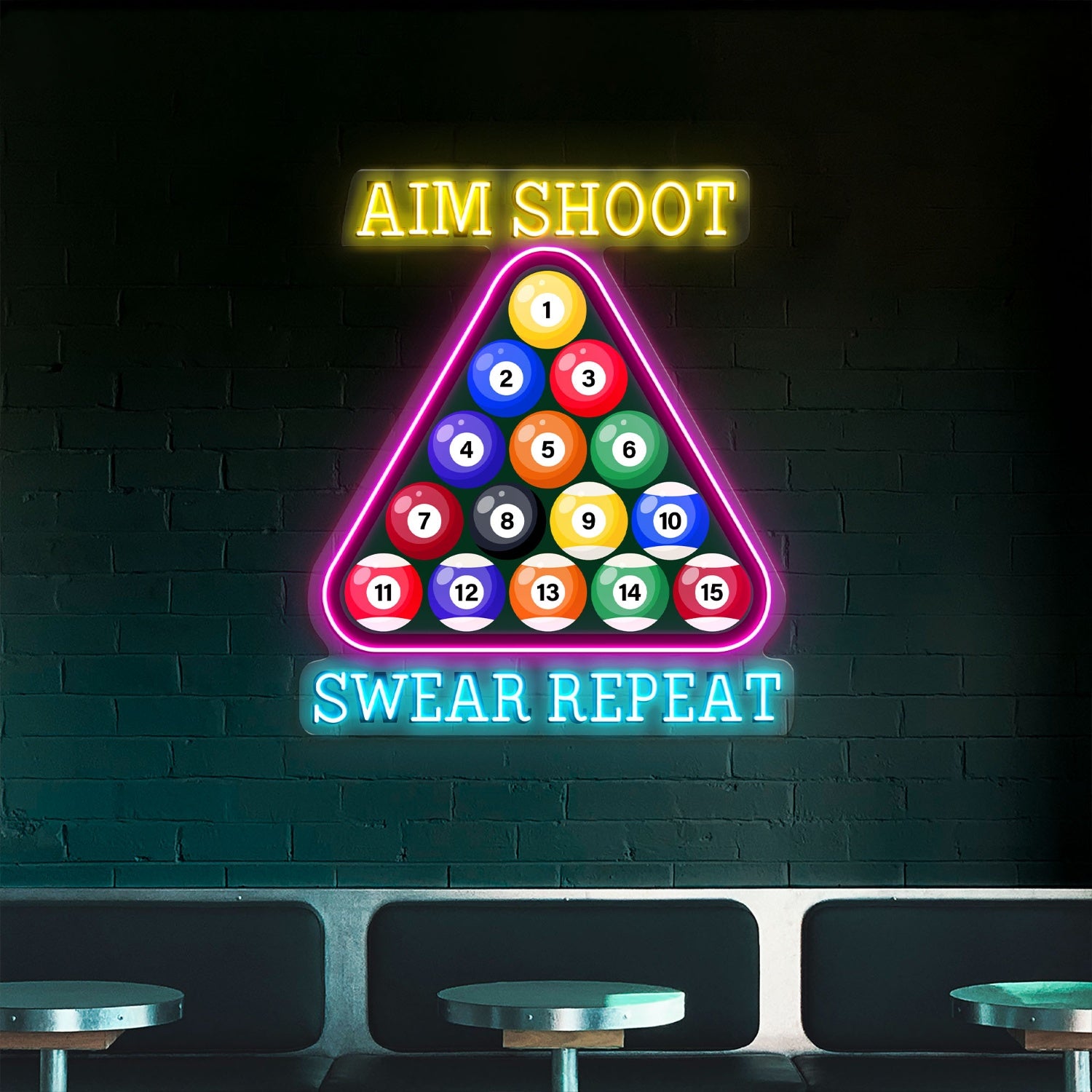 Aim Shoot Swear Repeat Acrylic Led Neon Sign | Shineneon