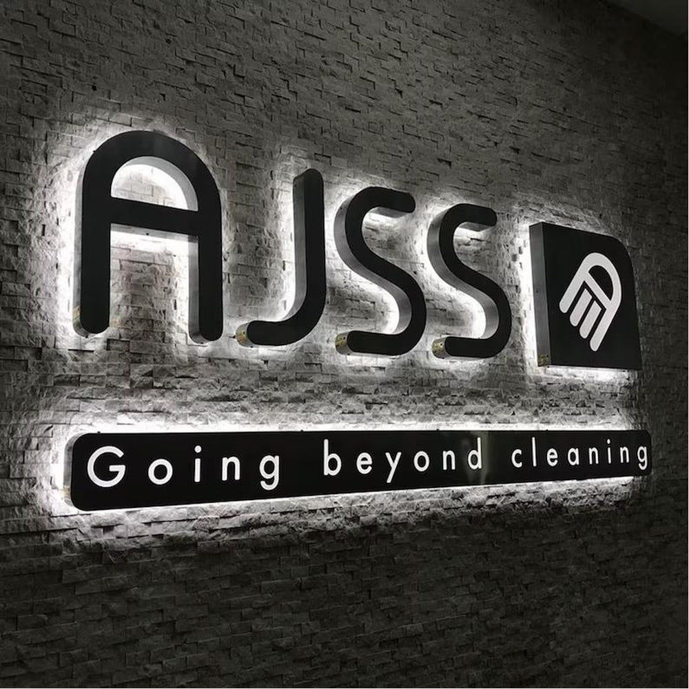 Ajss Going Beyond Cleaning 3D Backlit Letters Business Metal Led Sign - Shineneon