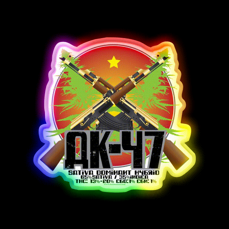 Ak 47 Strain Art Hemp Inspired Green Leaf Led Neon Sign Rgb Color