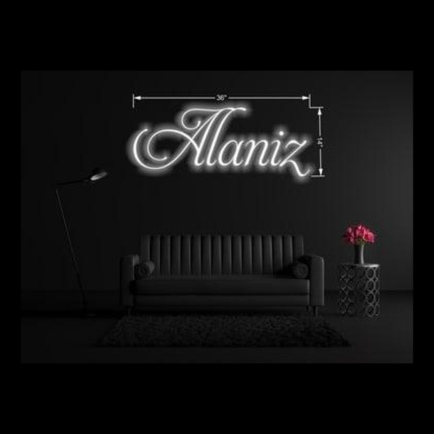 Alaniz White Elegant Floral Script Led Neon Sign For Indoor Wall Art Decor | Shineneon