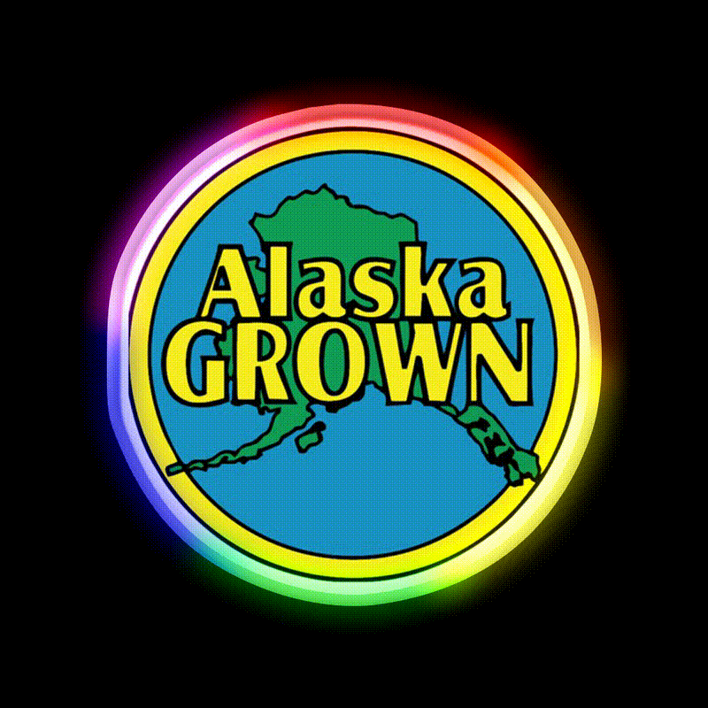Alaska Grown Classic Hemp Inspired Green Leaf Led Neon Sign Rgb Color - LED neon sign close-up detail