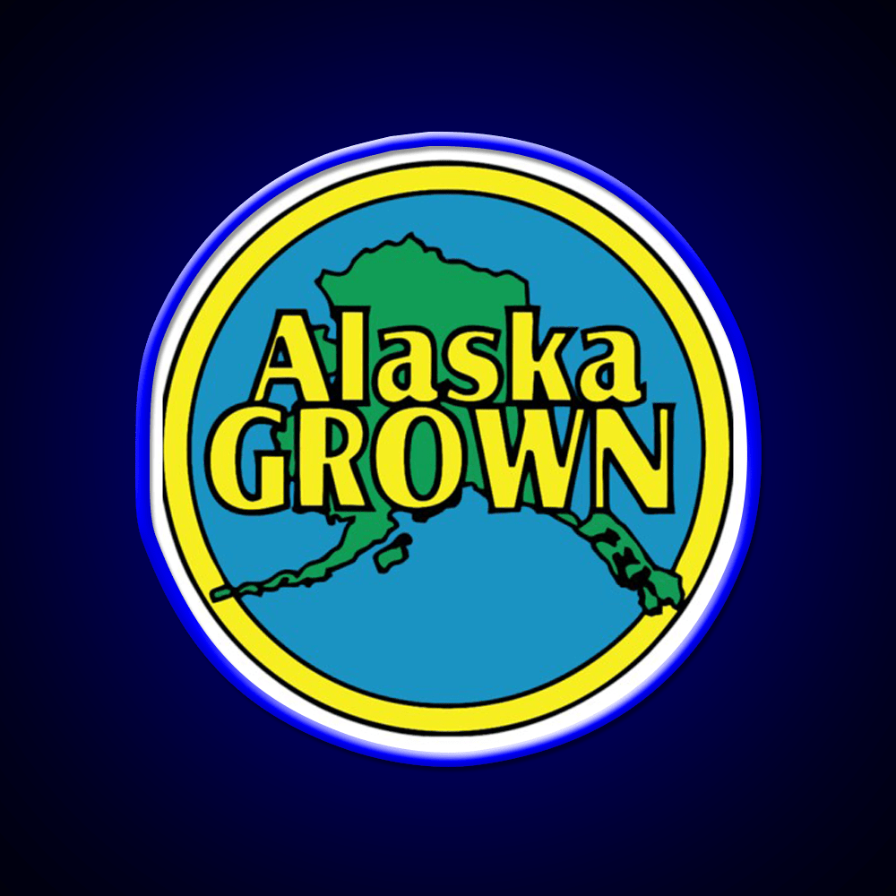 Alaska Grown Classic Hemp Inspired Green Leaf Led Neon Sign Rgb Color - Shineneon