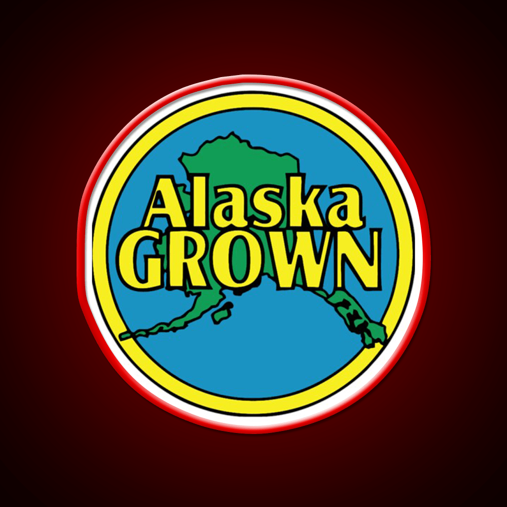 Alaska Grown Classic Hemp Inspired Green Leaf Led Neon Sign Rgb Color - Shineneon