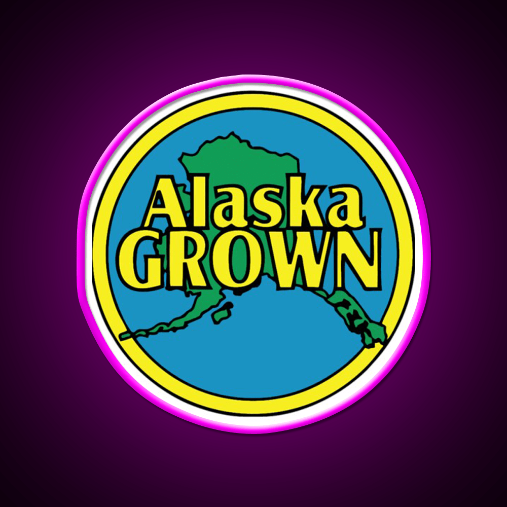 Alaska Grown Classic Hemp Inspired Green Leaf Led Neon Sign Rgb Color - Shineneon