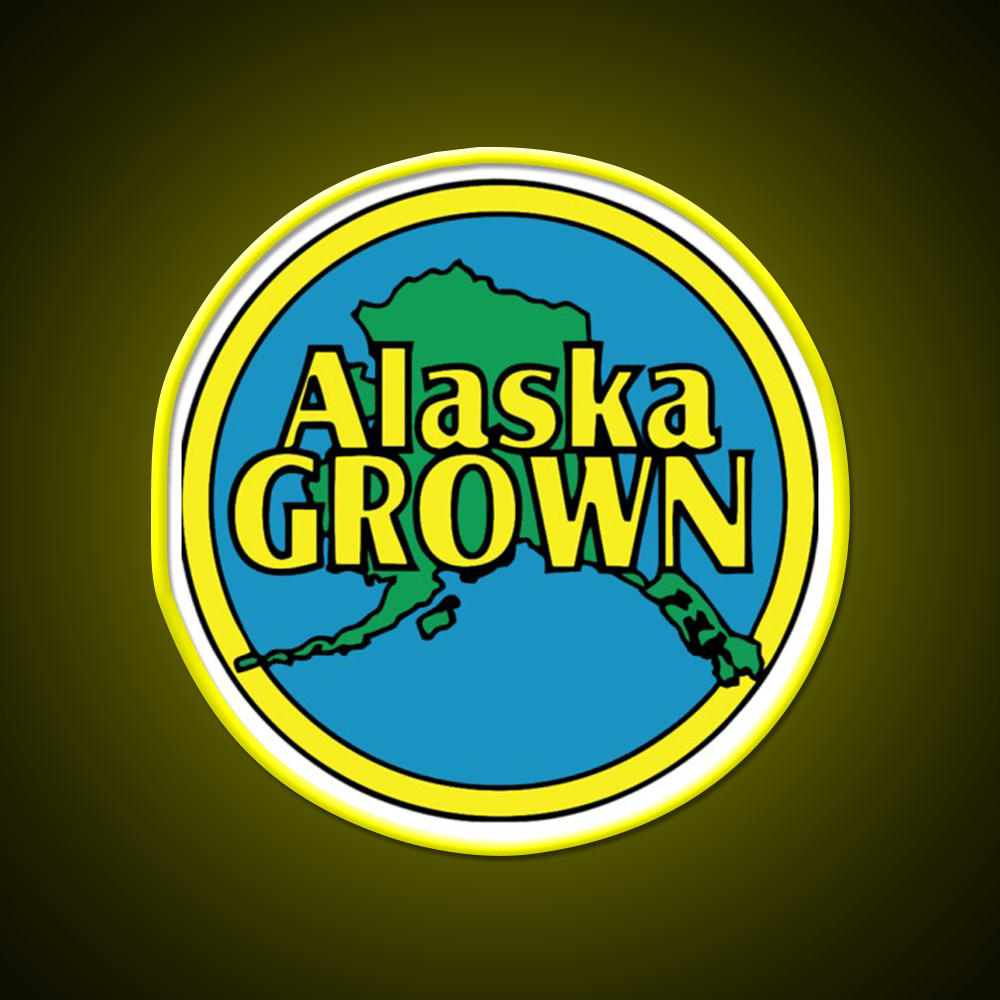 Alaska Grown Classic Hemp Inspired Green Leaf Led Neon Sign Rgb Color - Shineneon