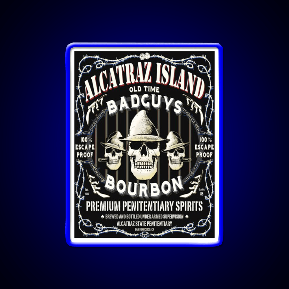 Alcatraz Island Badguys Bourbon Whiskey Drink Bar Led Neon Sign Rgb Color - Shineneon