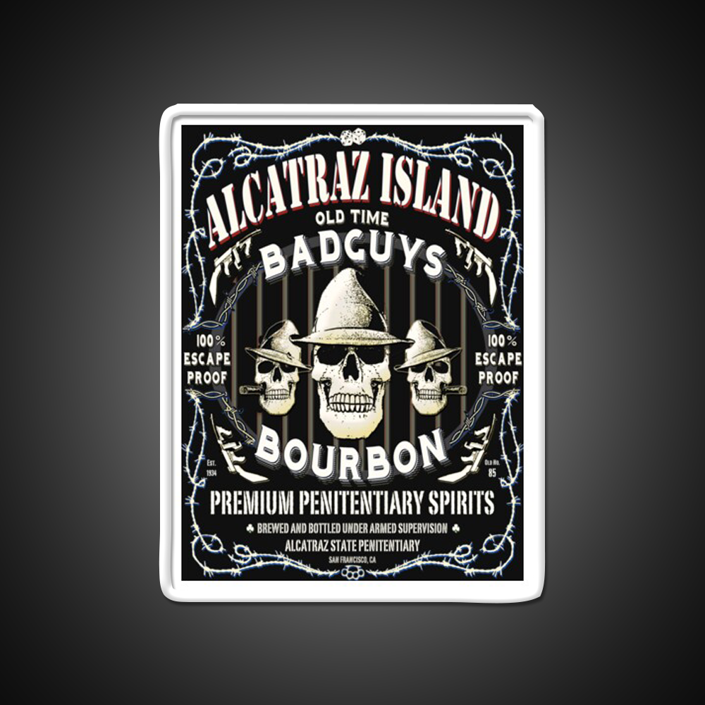 Alcatraz Island Badguys Bourbon Whiskey Drink Bar Led Neon Sign Rgb Color