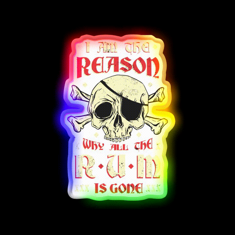 Alcohol Humor Led Neon Sign Chinese Food Rgb Color