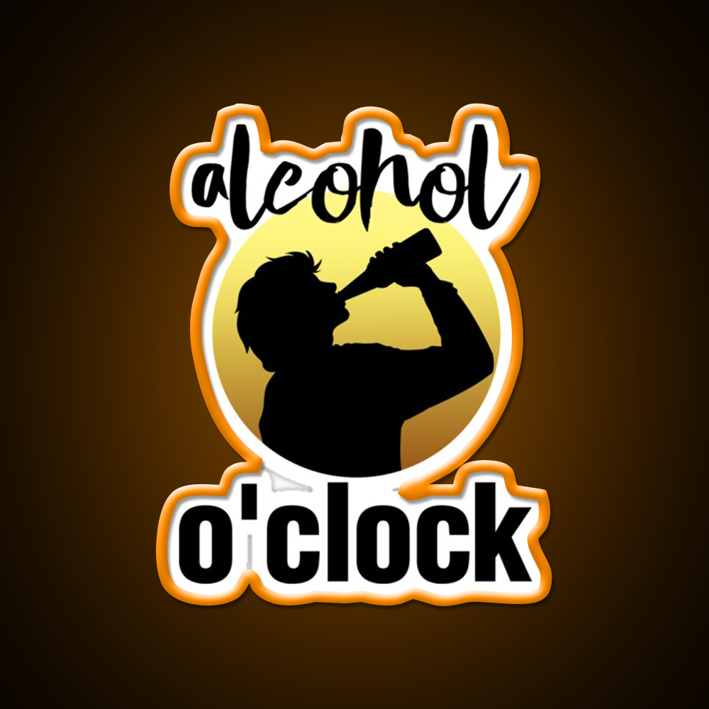 Alcohol Oclock Man Cave Bar Led Neon Sign Rgb Color