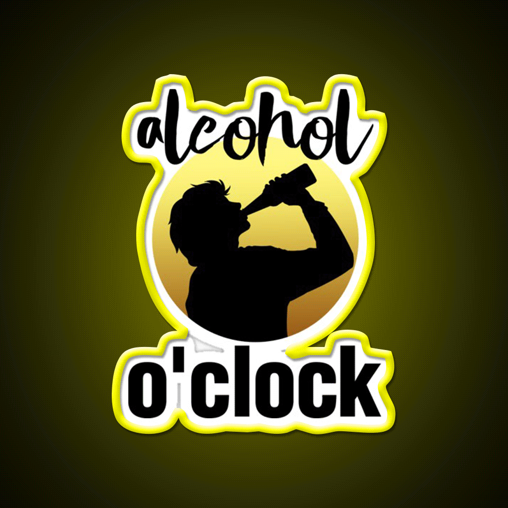 Alcohol Oclock Man Cave Bar Led Neon Sign Rgb Color