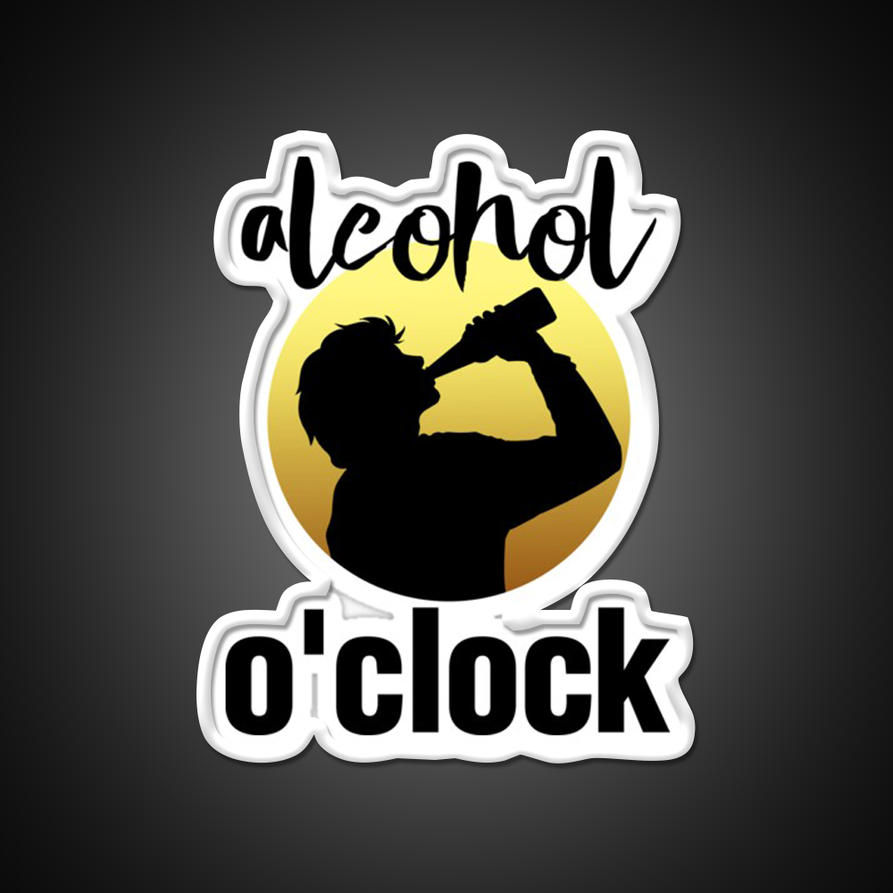 Alcohol Oclock Man Cave Bar Led Neon Sign Rgb Color
