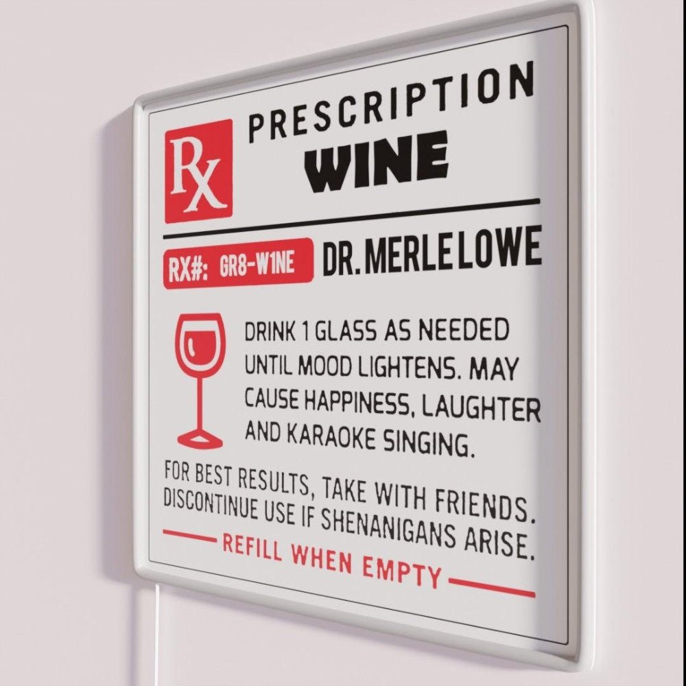 Alcohol Prescriptions Wine Rgb Led Neon Sign - Shineneon