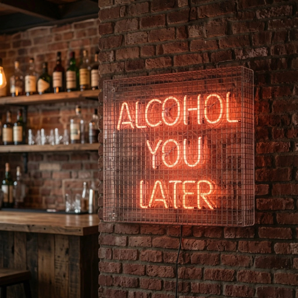 Alcohol You Later LED Neon Sign Wall Decor - 03 Real Lifestyle Scene