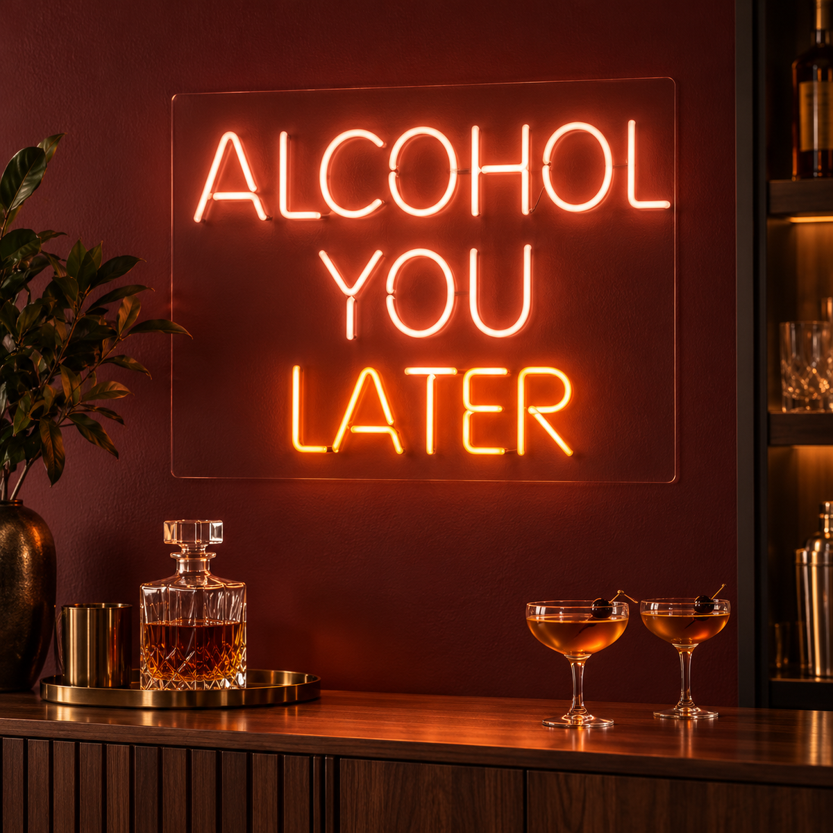 Alcohol You Later LED Neon Sign