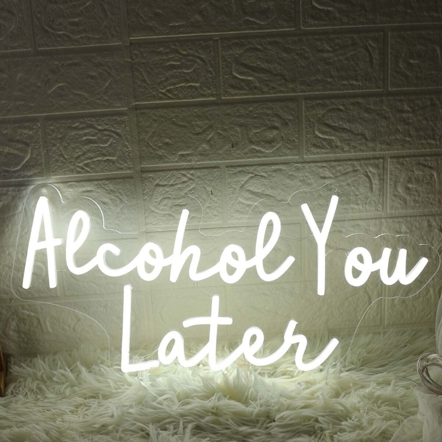 Alcohol You Later White Led Neon Sign - Shineneon
