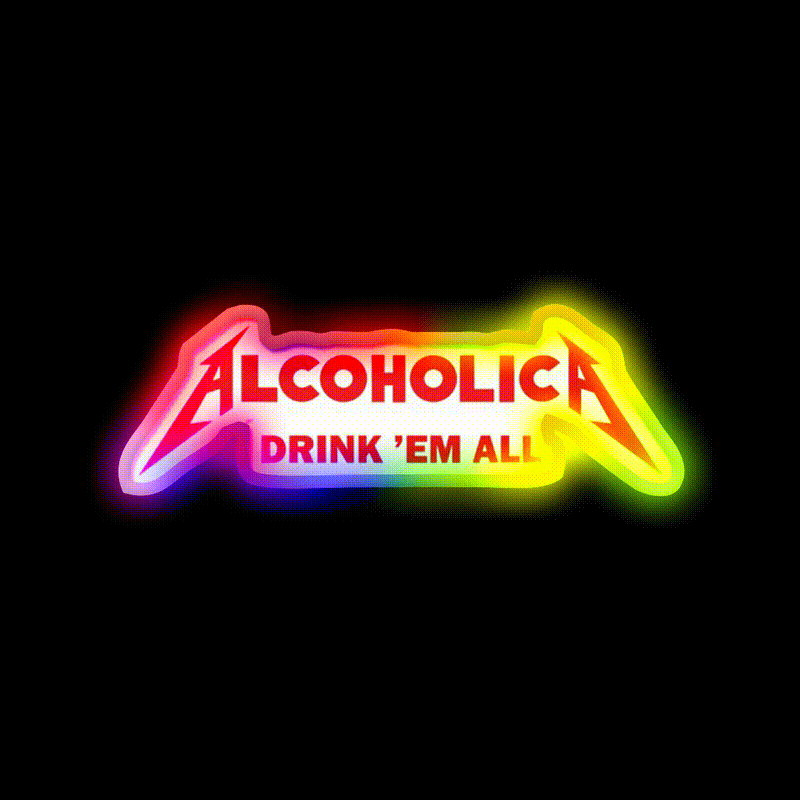 Alcoholica Beer Bar Decor Led Neon Sign Rgb Color - LED neon sign close-up detail