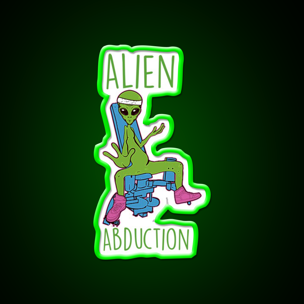 Alien Abduction Nerdy Sci Fi Anatomy Gym Humor Gym Fitness Led Neon Sign Rgb Color - LED neon sign view 8