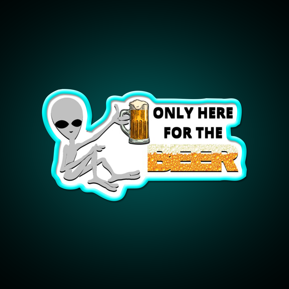 Alien Beer Bar Decor Led Neon Sign Rgb Color - Size and dimension reference