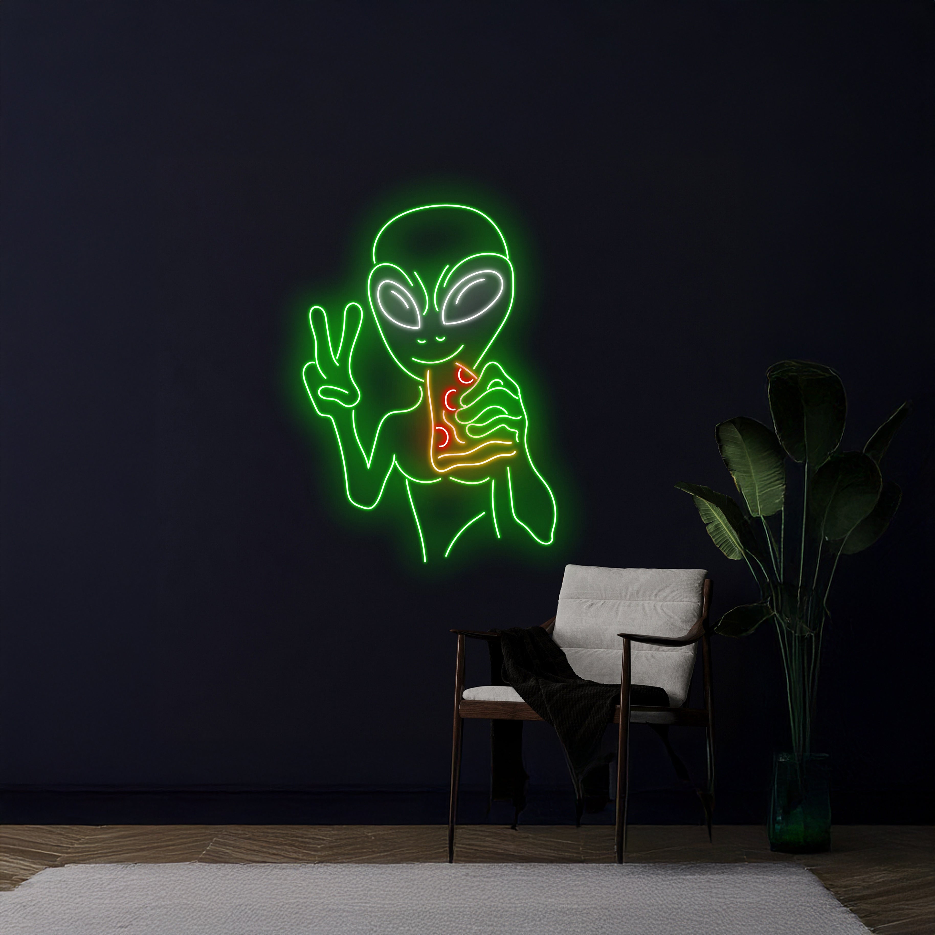 Alien Eating Pizza Neon Light | Shineneon