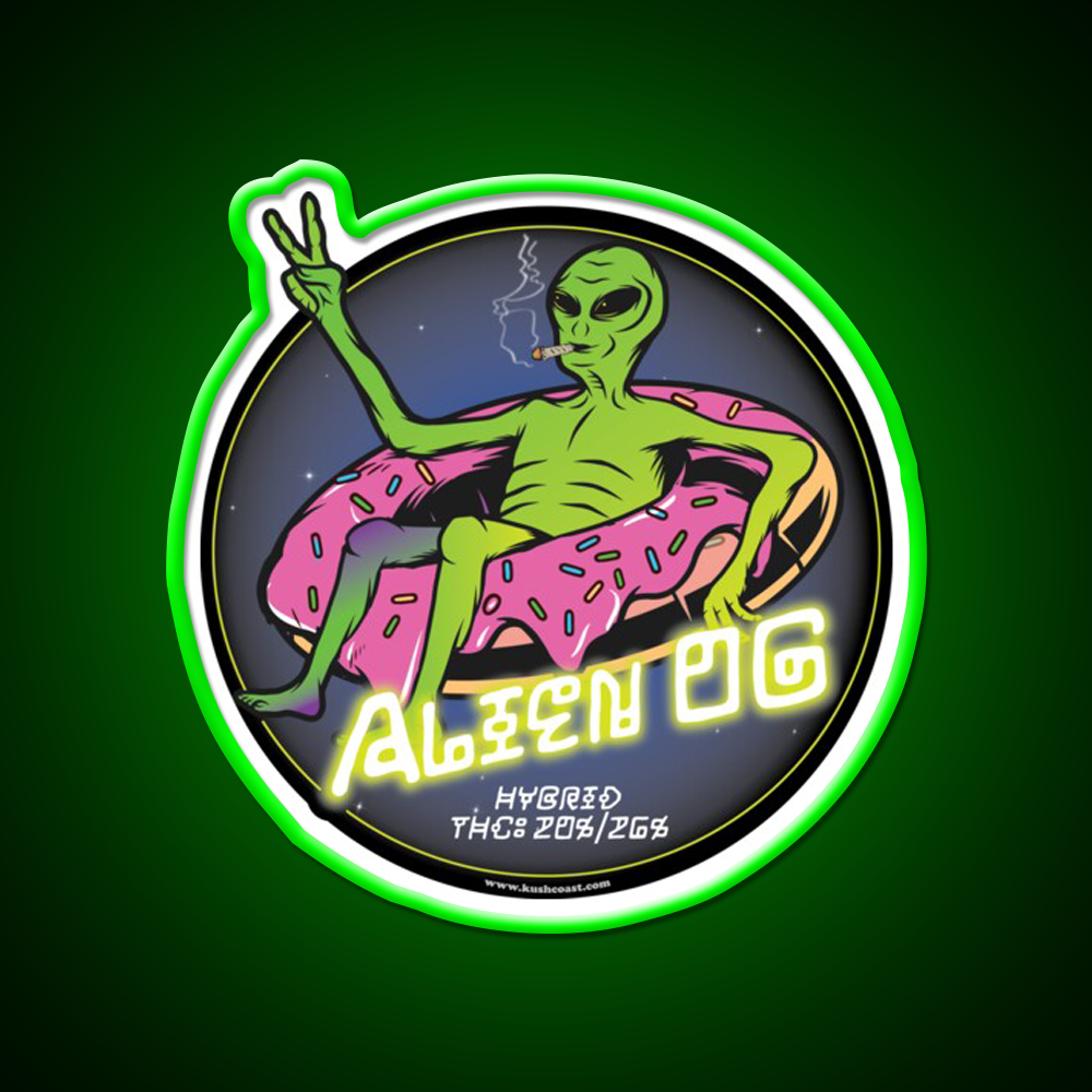 Alien Og Strain Art Hemp Inspired Green Leaf Led Neon Sign Rgb Color - LED neon sign view 8