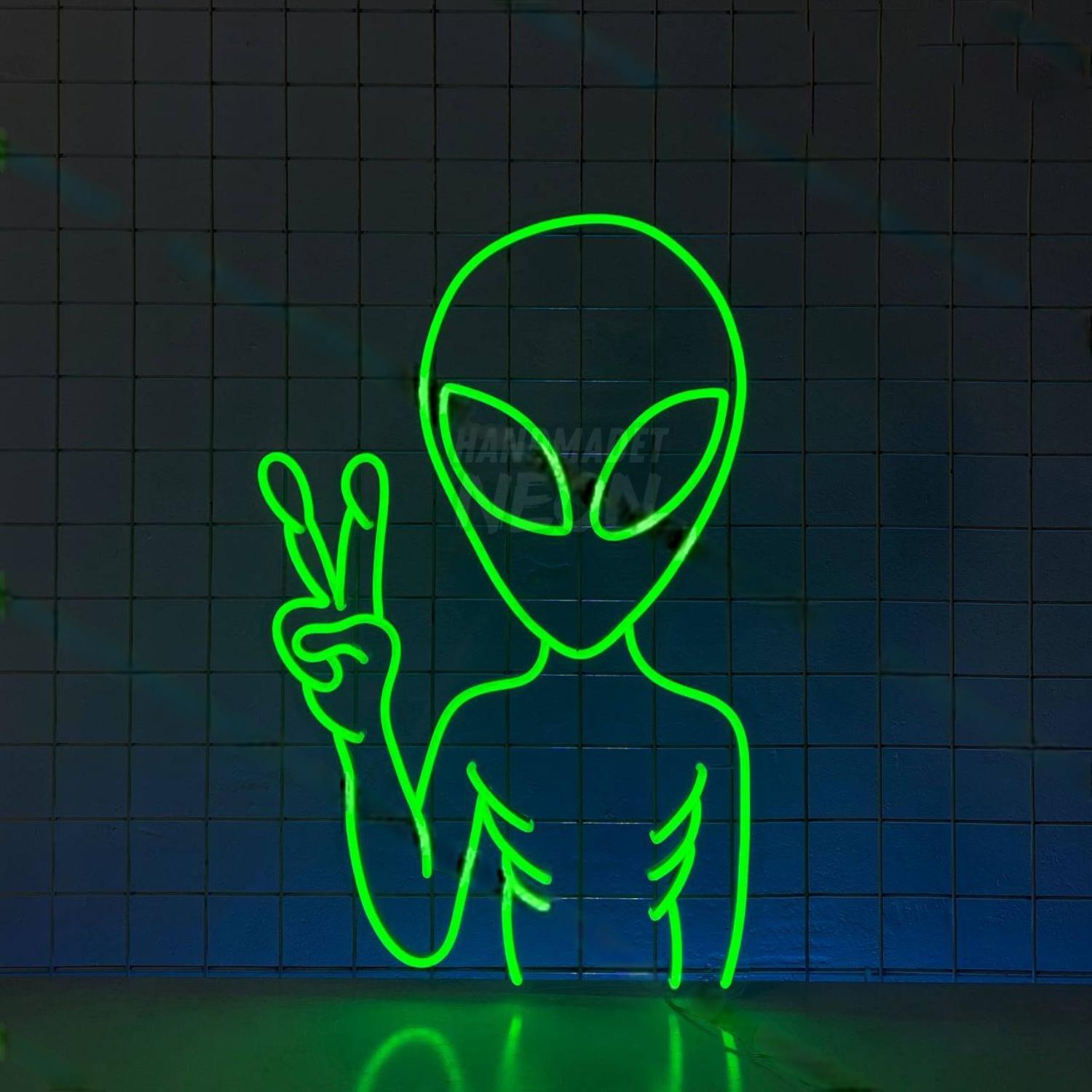 Alien Peace Hand Led Neon Sign Alien Led Neon Sign | Shineneon