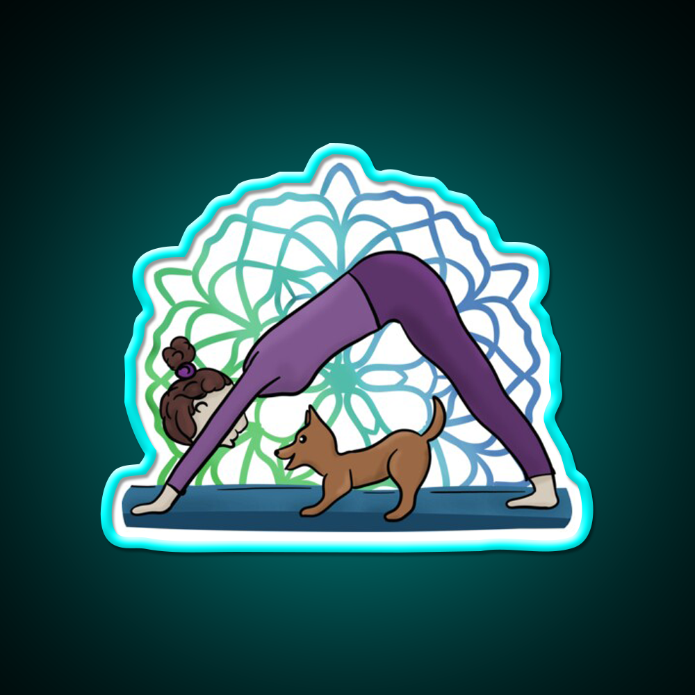 All I Need Is Love And Yoga And A Dog Yoga Led Neon Sign Rgb Color