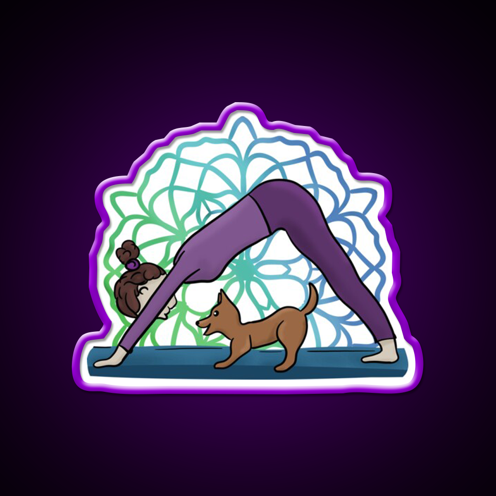 All I Need Is Love And Yoga And A Dog Yoga Led Neon Sign Rgb Color