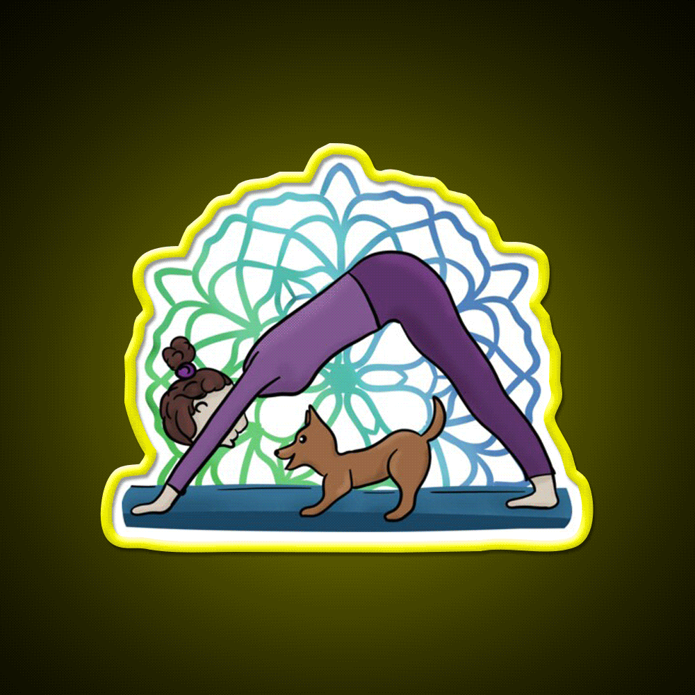 All I Need Is Love And Yoga And A Dog Yoga Led Neon Sign Rgb Color