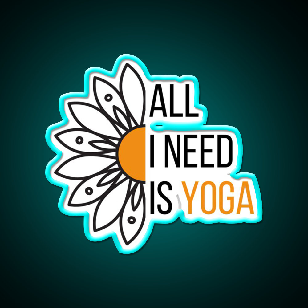All I Need Is Yoga Orange Lotus Flower Yoga Led Neon Sign Rgb Color
