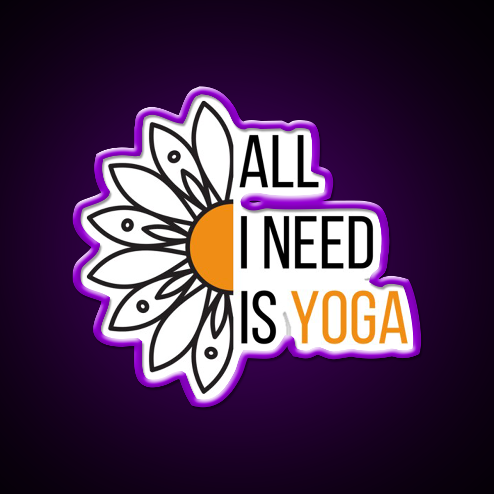 All I Need Is Yoga Orange Lotus Flower Yoga Led Neon Sign Rgb Color