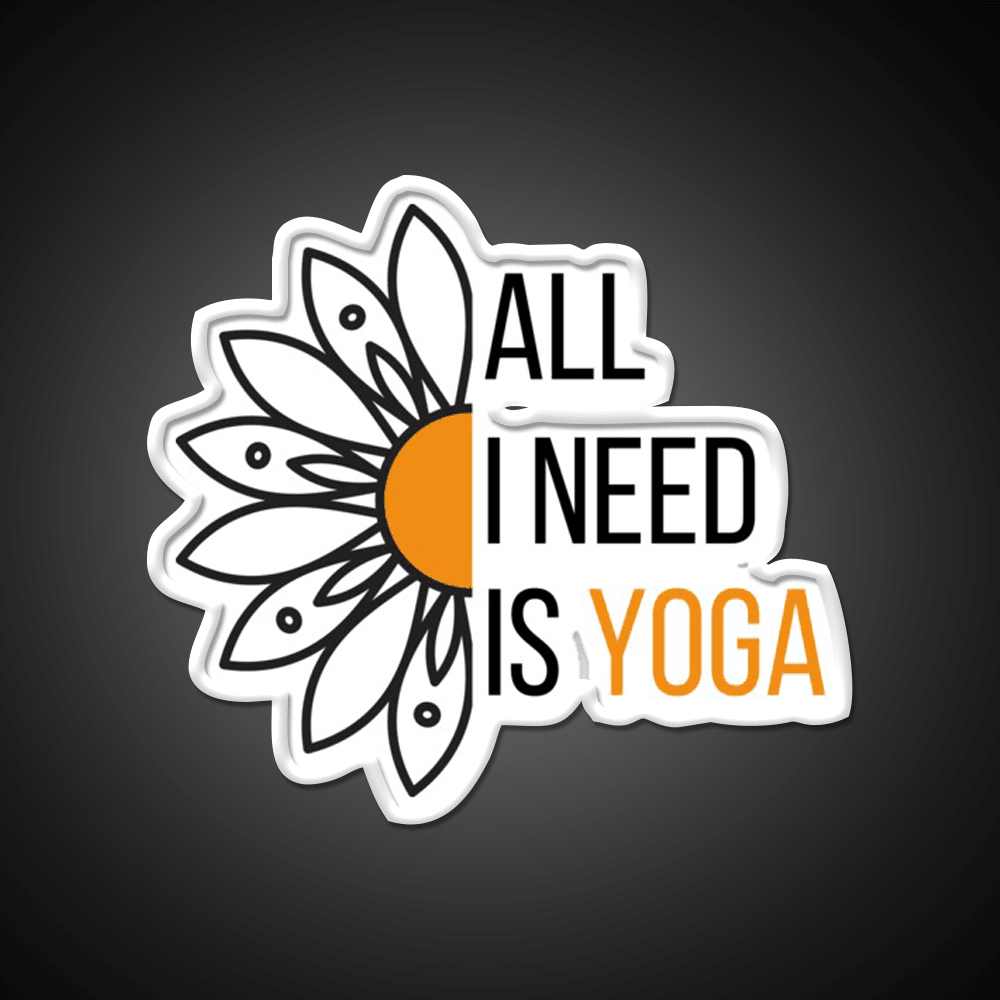 All I Need Is Yoga Orange Lotus Flower Yoga Led Neon Sign Rgb Color - Shineneon