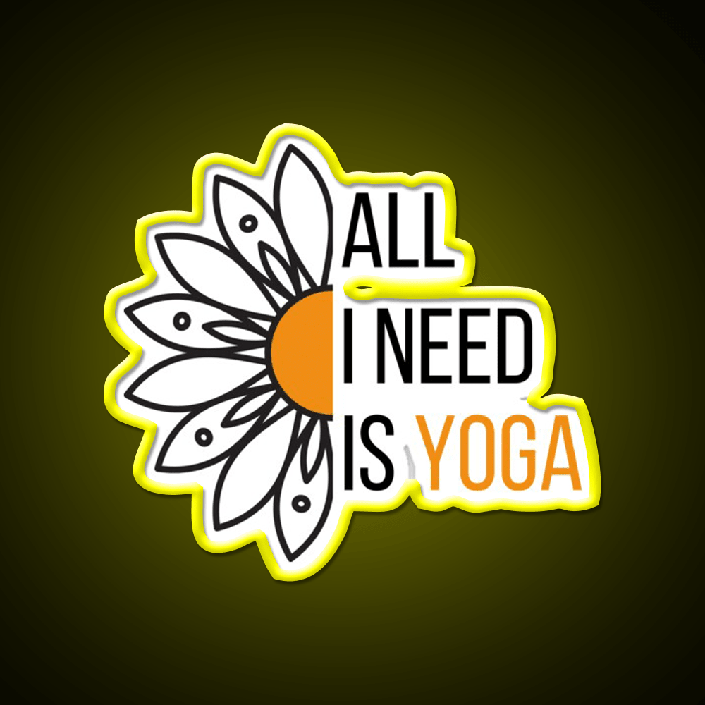 All I Need Is Yoga Orange Lotus Flower Yoga Led Neon Sign Rgb Color - Shineneon