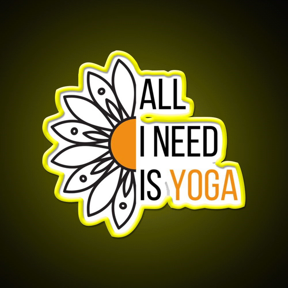 All I Need Is Yoga Orange Lotus Flower Yoga Led Neon Sign Rgb Color