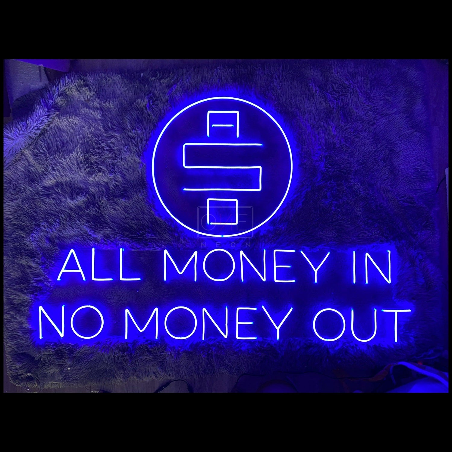 All Money In No Money Out Blue Led Neon Sign Home Office Bar Decor | Shineneon
