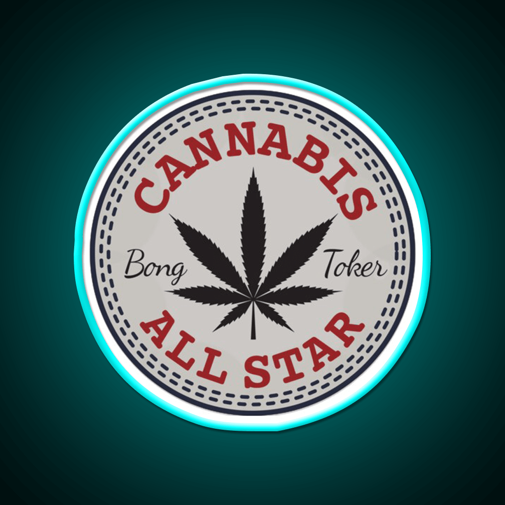 All Star Hemp Inspired Green Leaf Led Neon Sign Rgb Color - Shineneon